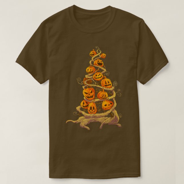 Pumpkin Tree Patch Jackolantern Fall Autumn Hallow T-Shirt (Design Front)