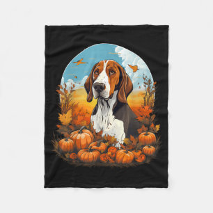 Pumpkin Treeing Walker Coonhound Dog Halloween Fleece Blanket
