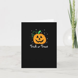 Pumpkin Trick or Treat Black Note Card