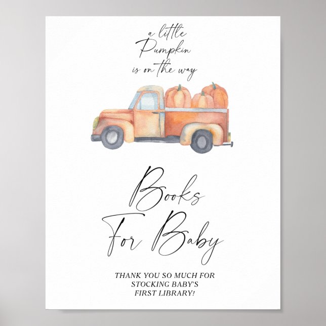 Pumpkin truck fall books for baby poster (Front)