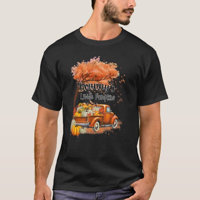 Pumpkin Truck Granny's Little Pumpkins Fall Thanks T-Shirt (Front)