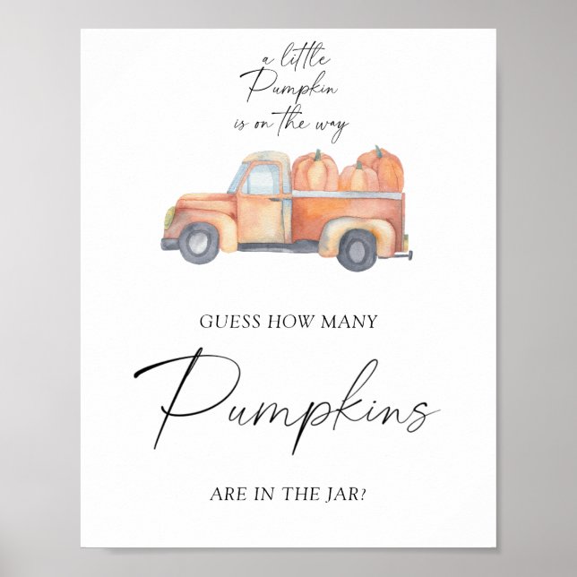 Pumpkin truck - guess how many pumpkins poster (Front)
