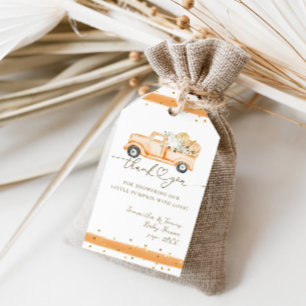 Pumpkin Truck Modern Fall Baby Shower Gift Tags