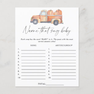 Pumpkin truck - Name that song baby shower game
