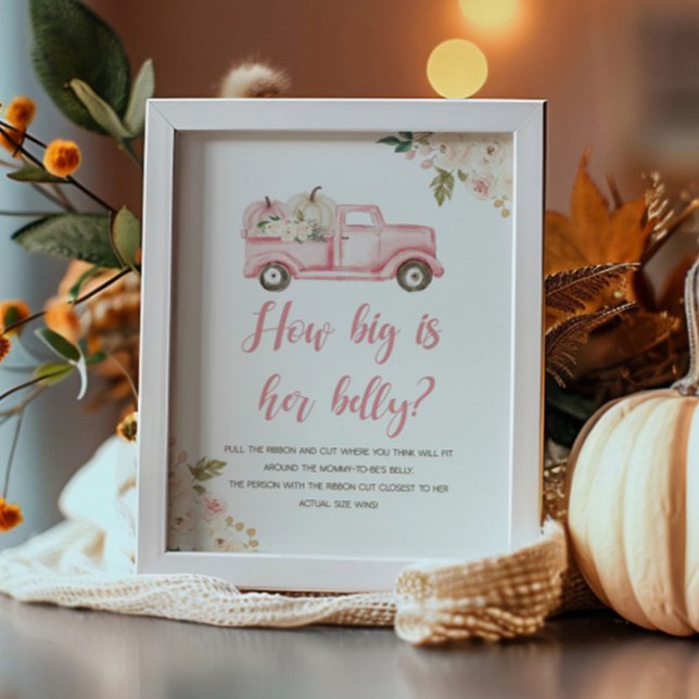 Pumpkin Truck Shower How Big Is Her Belly Sign (Creator Uploaded)