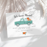 pumpkin truck thanksgiving moving announcement postcard<br><div class="desc">Announce your new holiday home to family and friends with this modern floral happy thanksgiving pastel pumpkin truck design.</div>