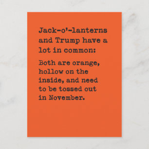 Pumpkin & Trump Halloween Joke Postcard