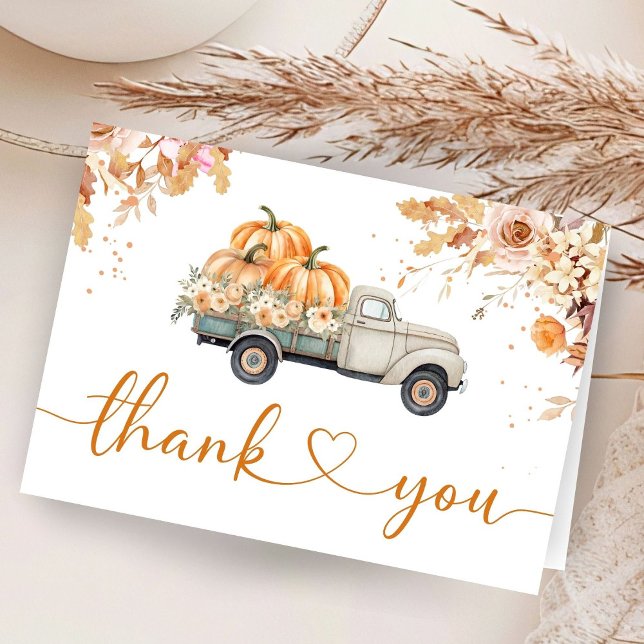 Pumpkin Tuck Baby Shower Folded Thank You  Card (Creator Uploaded)