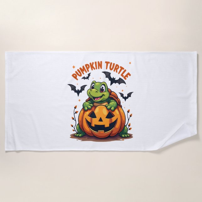 Pumpkin Turtle Beach Towel (Front)