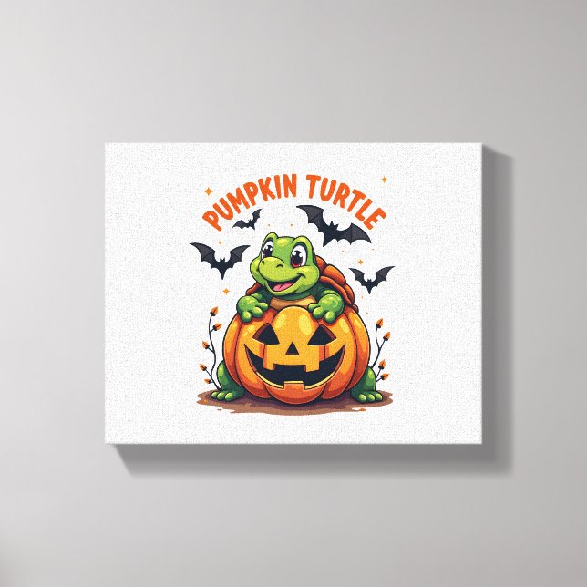 Pumpkin Turtle Canvas Print (Front)