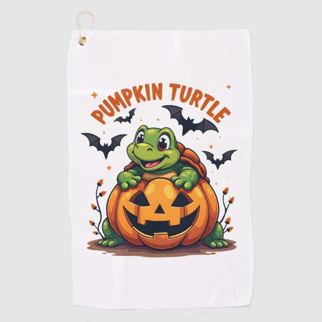 Pumpkin Turtle Golf Towel (Front)