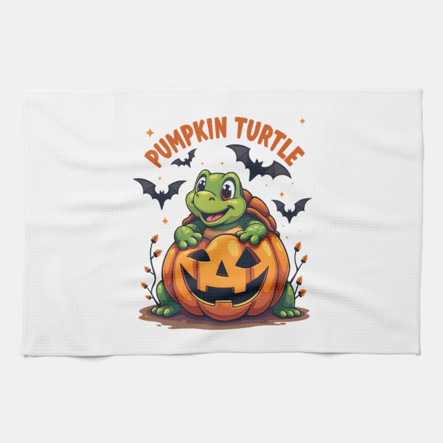 Pumpkin Turtle Kitchen Towel (Horizontal)