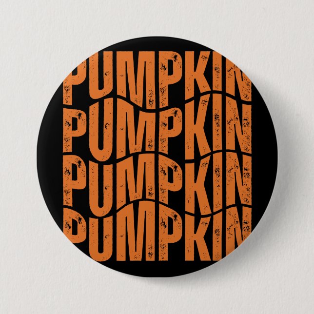 PUMPKIN TYPOGRAPHY GIFT 3 INCH ROUND BUTTON (Front)