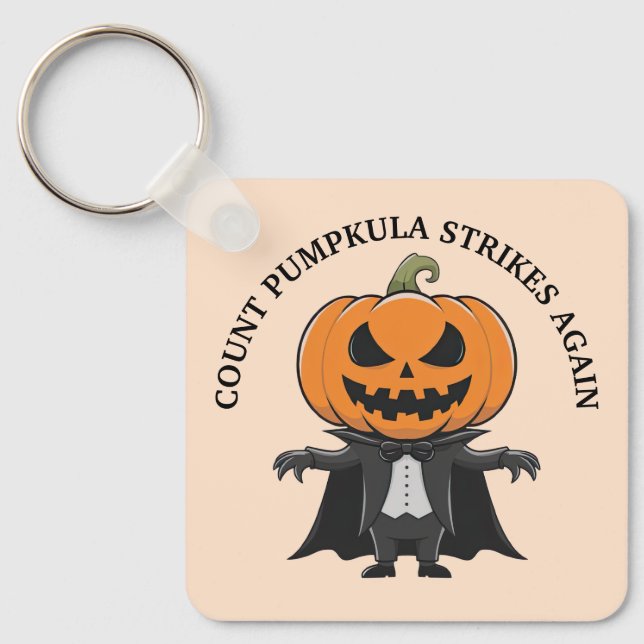 Pumpkin Vampire Keychain (Front)