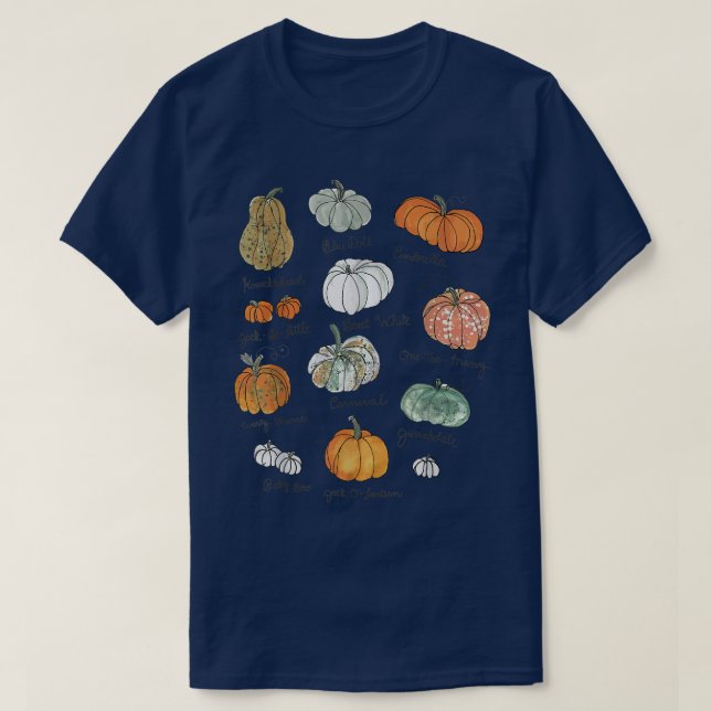 Pumpkin Varieties Hello Pumpkin Thanksgiving Hallo T-Shirt (Design Front)