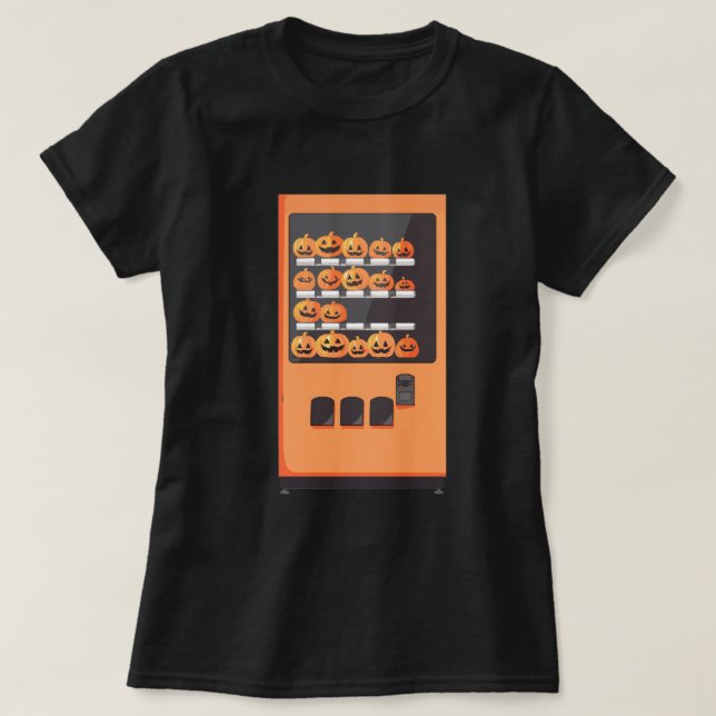 Pumpkin Vending Machine Cute Halloween T Shirt (Design Front)
