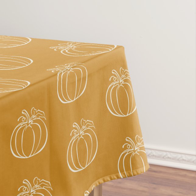 Pumpkin Vine Autumn Fall Thanksgiving design Tablecloth (In Situ)