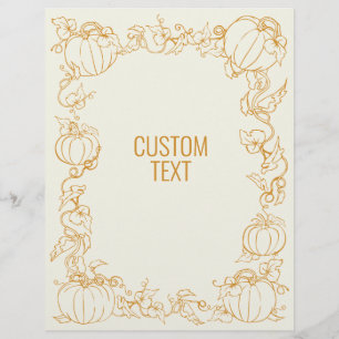 Pumpkin Vine Autumn Fall Thanksgiving frame custom Letterhead