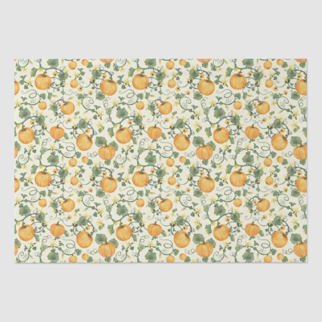Pumpkin Vines (Cornsilk) – Tissue Paper (Front)