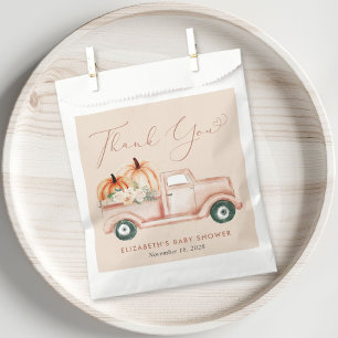 Pumpkin Vintage Truck Baby Shower Thank You Favour Bag
