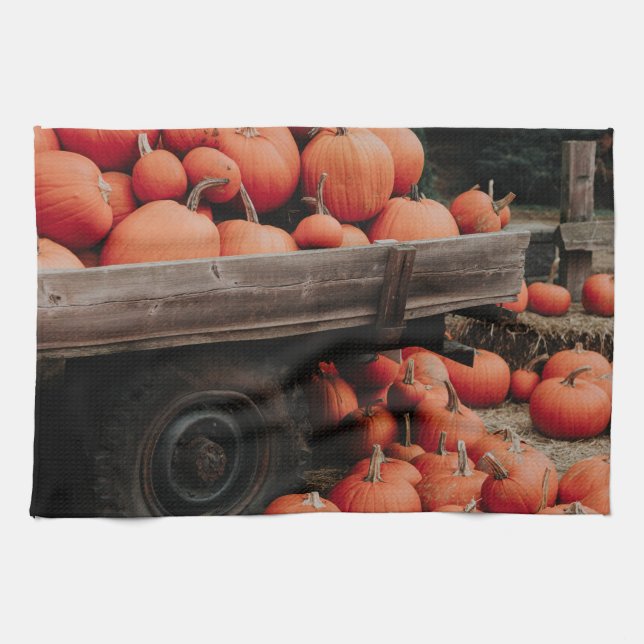 pumpkin wagon kitchen towel (Horizontal)
