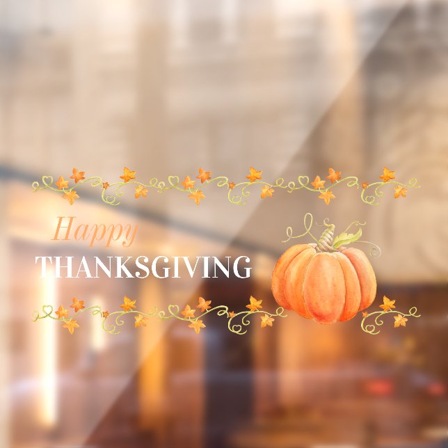 Pumpkin watercolor art fall thanksgiving  window cling (Sheet 2)