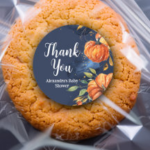 Pumpkin Watercolor Autumn Baby Shower Thank You