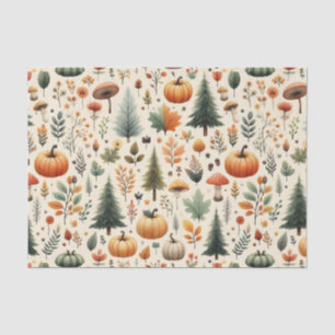 Pumpkin Watercolor Autumn Pattern for Fall  Tissue Paper