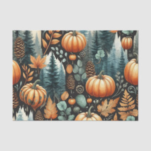 Pumpkin Watercolor Autumn Pattern for Fall Tissue Paper