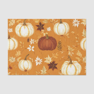 Pumpkin Watercolor Autumn Pattern for Fall  Tissue Paper
