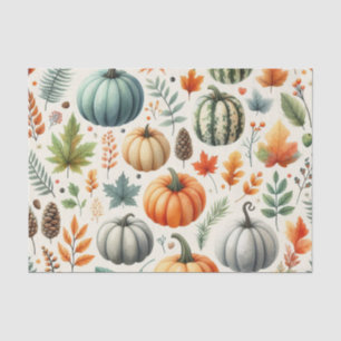 Pumpkin Watercolor Autumn Pattern for Fall  Tissue Paper