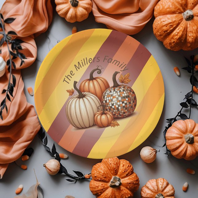  Pumpkin Watercolor Elegant personalized pattern Paper Plate (Pumpkin Watercolor Elegant personalized pattern Paper Plates)