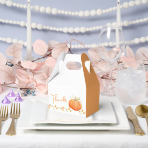 Pumpkin watercolor fall in love thanks weddding favor box