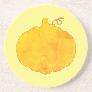 Pumpkin Watercolor Painting Coaster