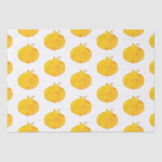 Pumpkin Watercolor Painting Tissue Paper (Front)