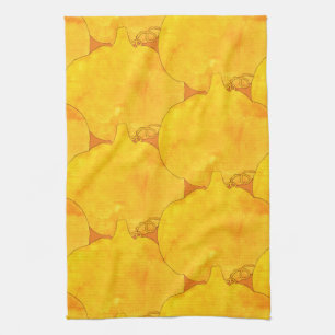 Pumpkin Watercolor Pattern Painting Kitchen Towel