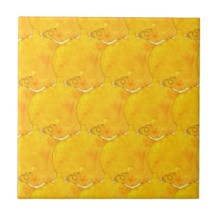 Pumpkin Watercolor Pattern Painting Tile