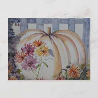 Pumpkin watercolor post card