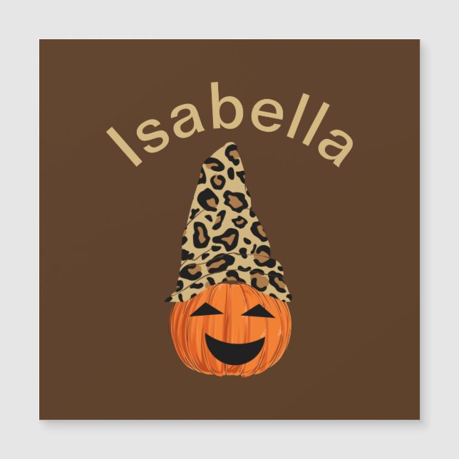 Pumpkin Wearing A Leopard Hat (Front)