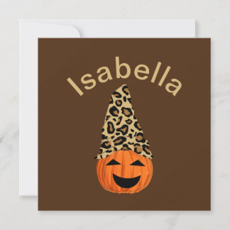 Pumpkin Wearing A Leopard Hat Card