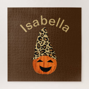 Pumpkin Wearing A Leopard Hat Jigsaw Puzzle