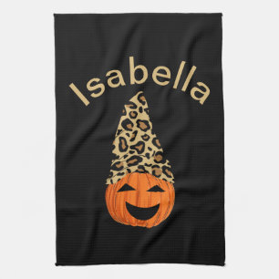 Pumpkin Wearing A Leopard Hat Kitchen Towel