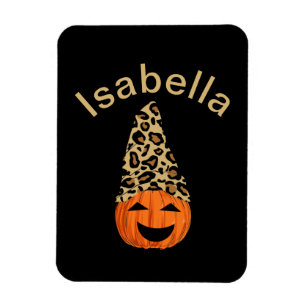 Pumpkin Wearing A Leopard Hat Magnet