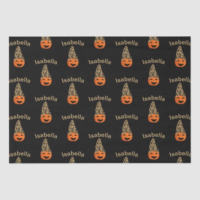 Pumpkin Wearing A Leopard Hat Tissue Paper (Front)