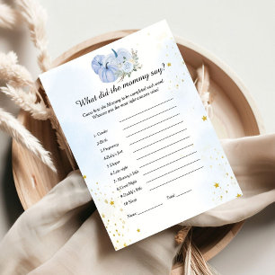 Pumpkin What did the mommy say Baby shower game
