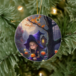 pumpkin/whimsical/Halloween/cartoon Ceramic Ornament