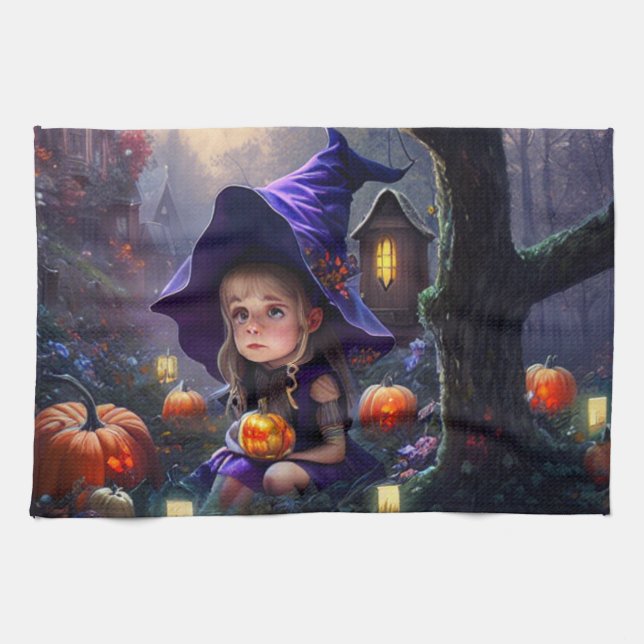pumpkin/whimsical/Halloween/cartoon Kitchen Towel (Horizontal)