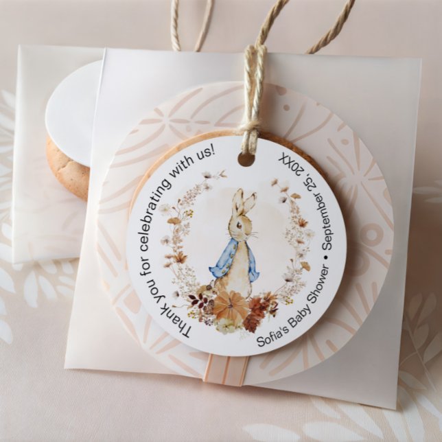 Pumpkin Whimsical Peter Rabbit  Favour Tags (Creator Uploaded)