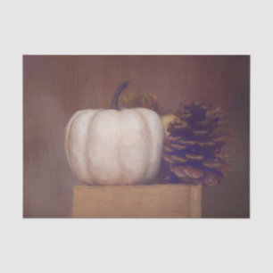 Pumpkin White Rustic Country Painted Autumn Art Tissue Paper