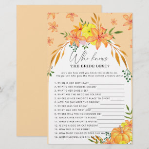 Pumpkin - Who knows the bride best game